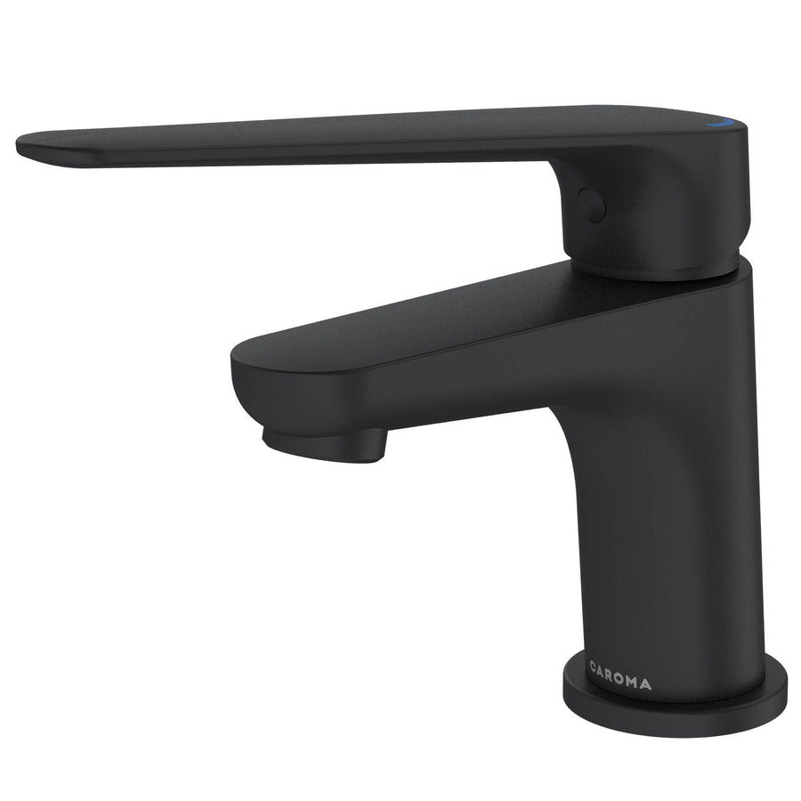 HomeCare by Caroma Black Matte Assistant Living Basin Mixer, 6L/min 5 Star WELS