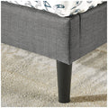 Zinus Liam King Single Bed Base - Grey Upholstered Fabric, Steel Frame, Slatted Base - AU-FPPBC2ZC-12B