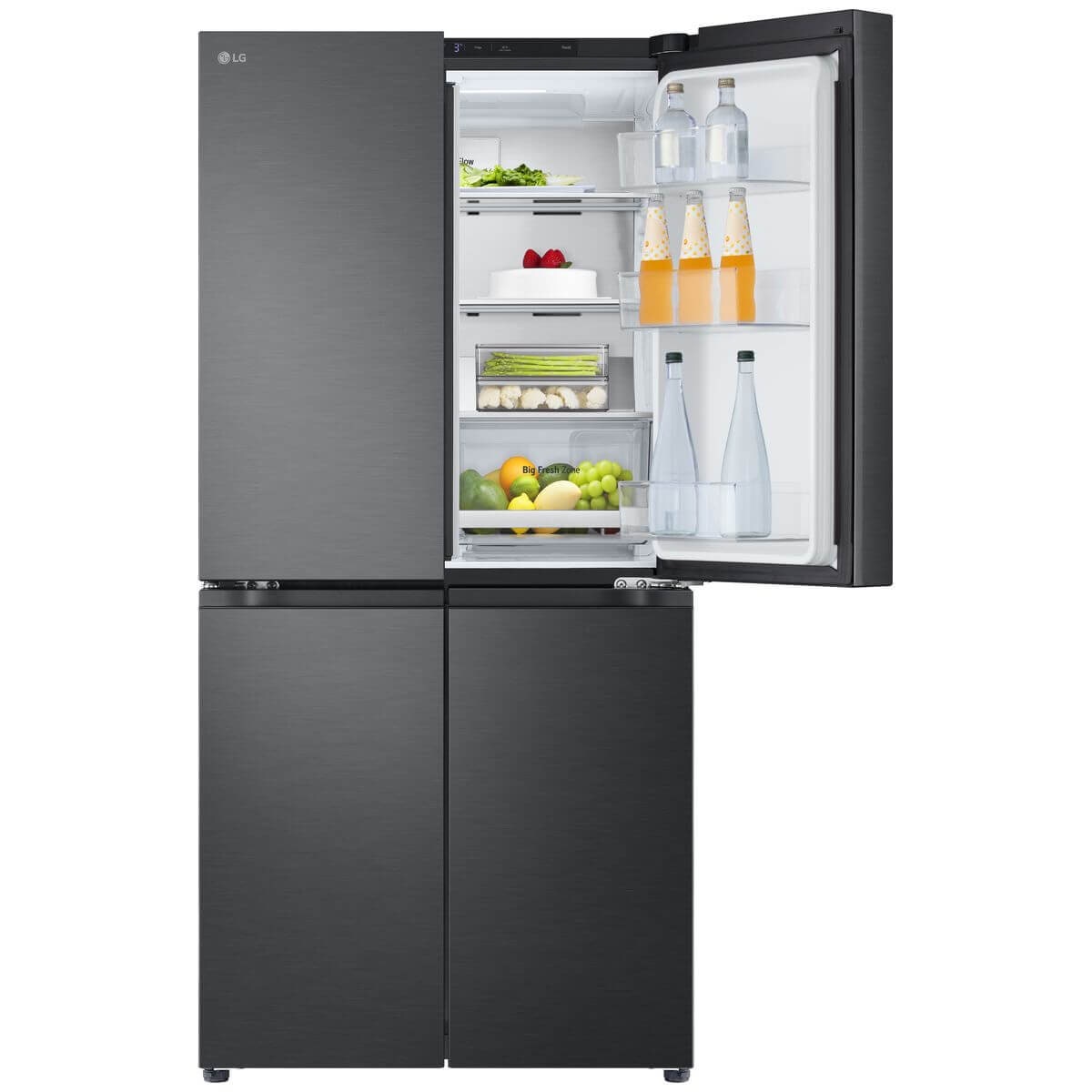 LG 530L French Door Fridge - Matte Black, 5 Star Energy, Hidden Hinges, ThinQ - GF-B505MBL