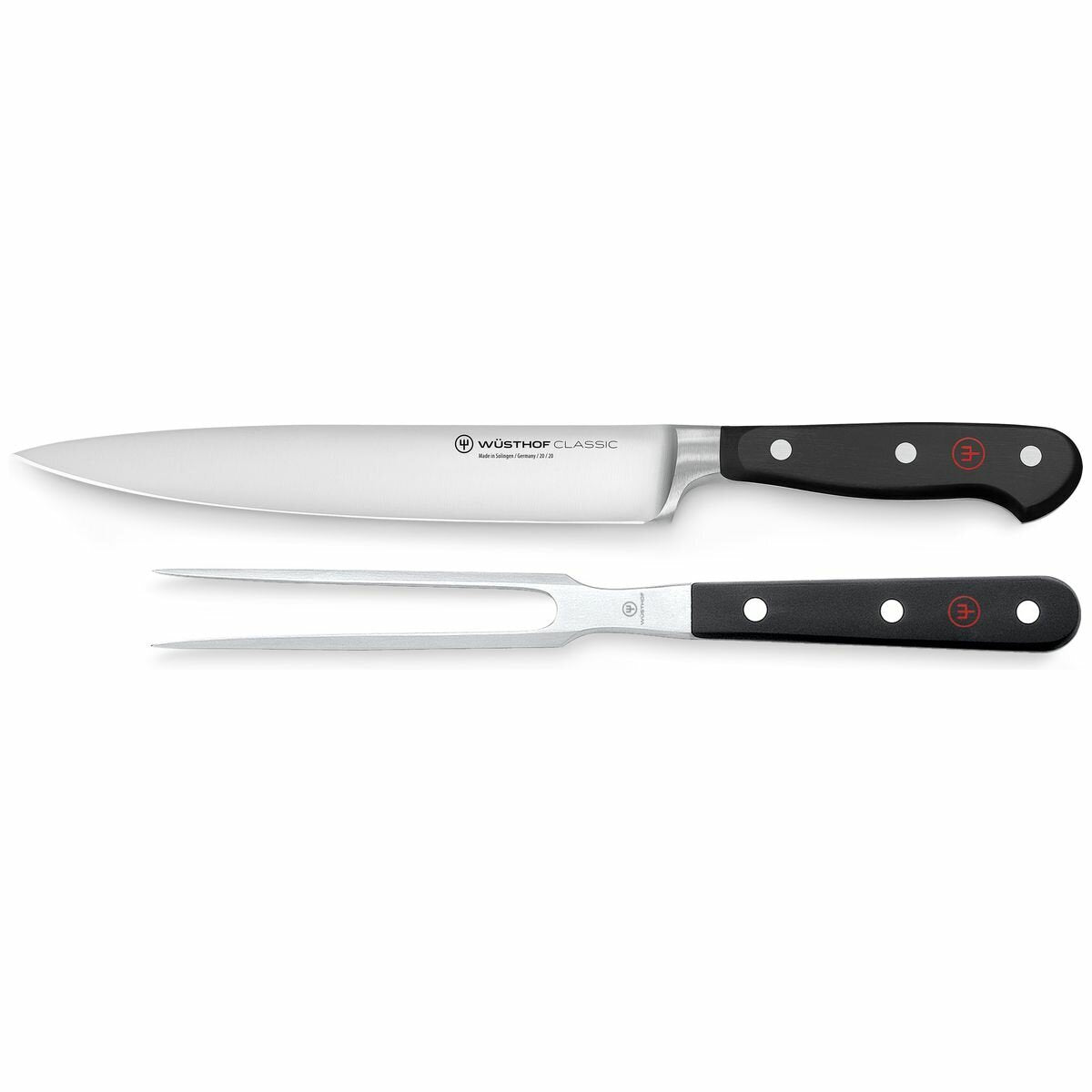Wusthof Classic 2 Piece Carving Set - 20cm Carving Knife and 16cm Meat Fork - 9740W