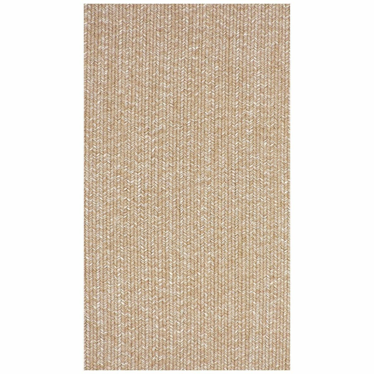 Cadrys Seasons Stripe Rug 160x230cm - Natural Beige Olefin, Hand Braided, Low Pile - SEASSNB1