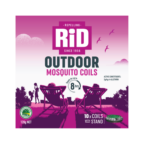 RID Insect Repellent Mosquito Coils 10 Pack Matt Black Ash Tray - SuperSaverAU - view 1