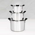 Tramontina Grano Compact 3 Piece Tri-Ply Stainless Steel Cookware Set - Silicone Handles - 65240200