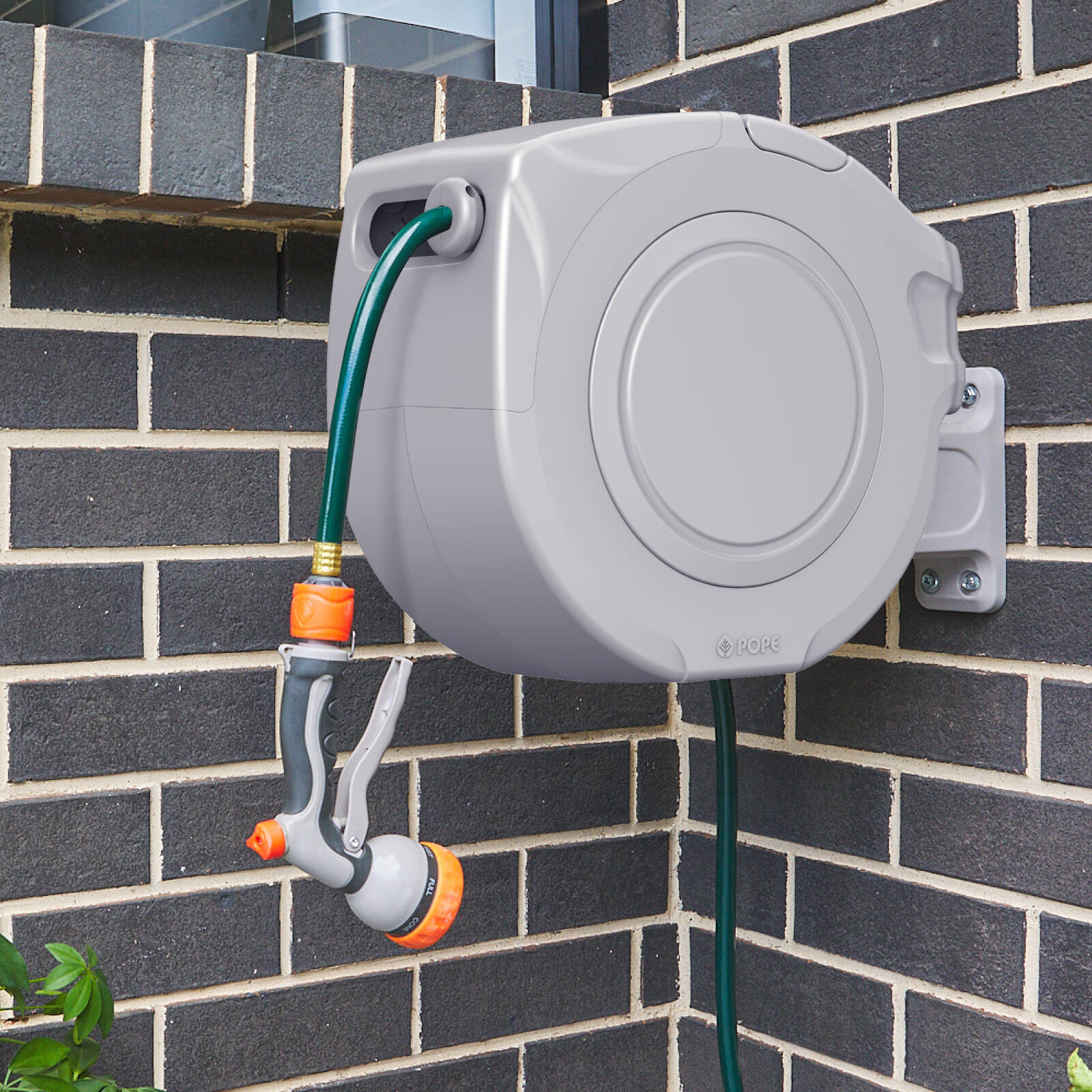 Pope Auto Wind Hose Reel 30m - Flexible PVC Garden Hose Reel