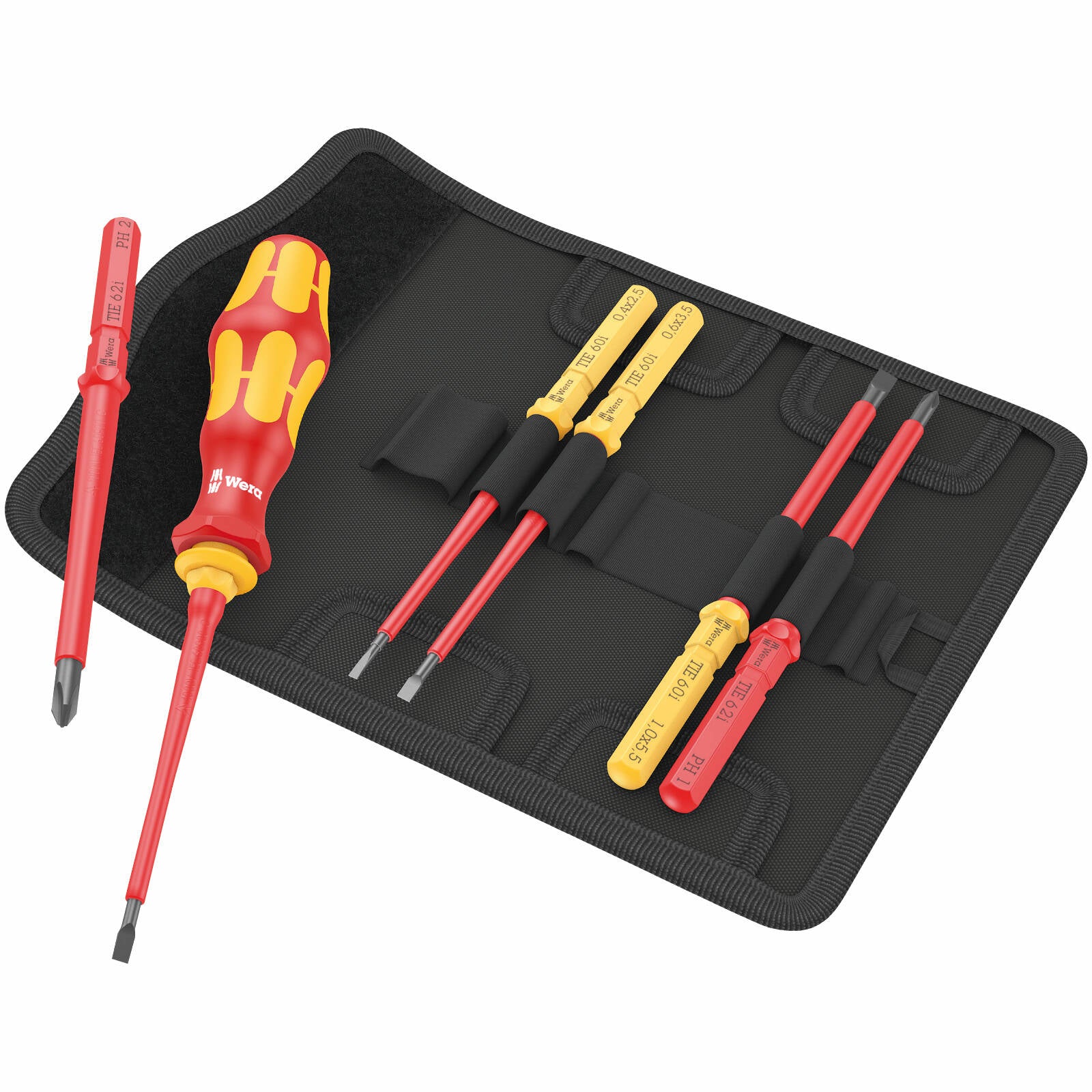 Wera 7 Piece VDE Kraftform Kompakt Universal Screwdriver Set Insulated 157mm Handle