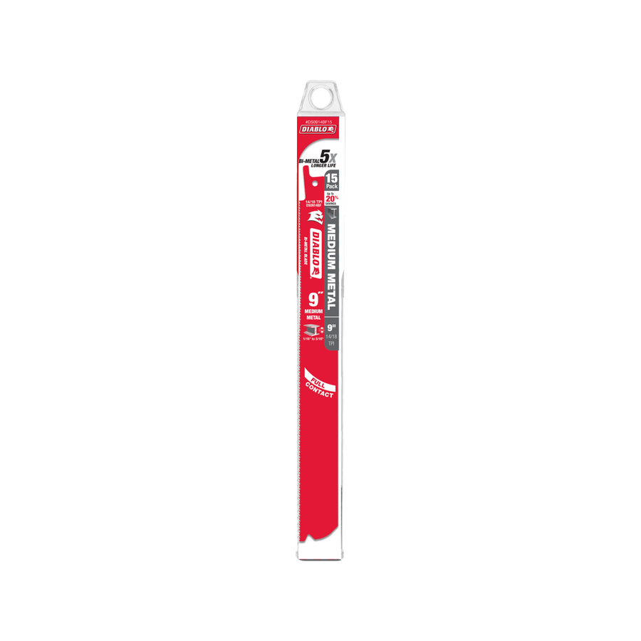Diablo 9 Steel Demon Bi-Metal Reciprocating Saw Blades 15 Pack - 55mm x 385mm - SuperSaverAU - view 1