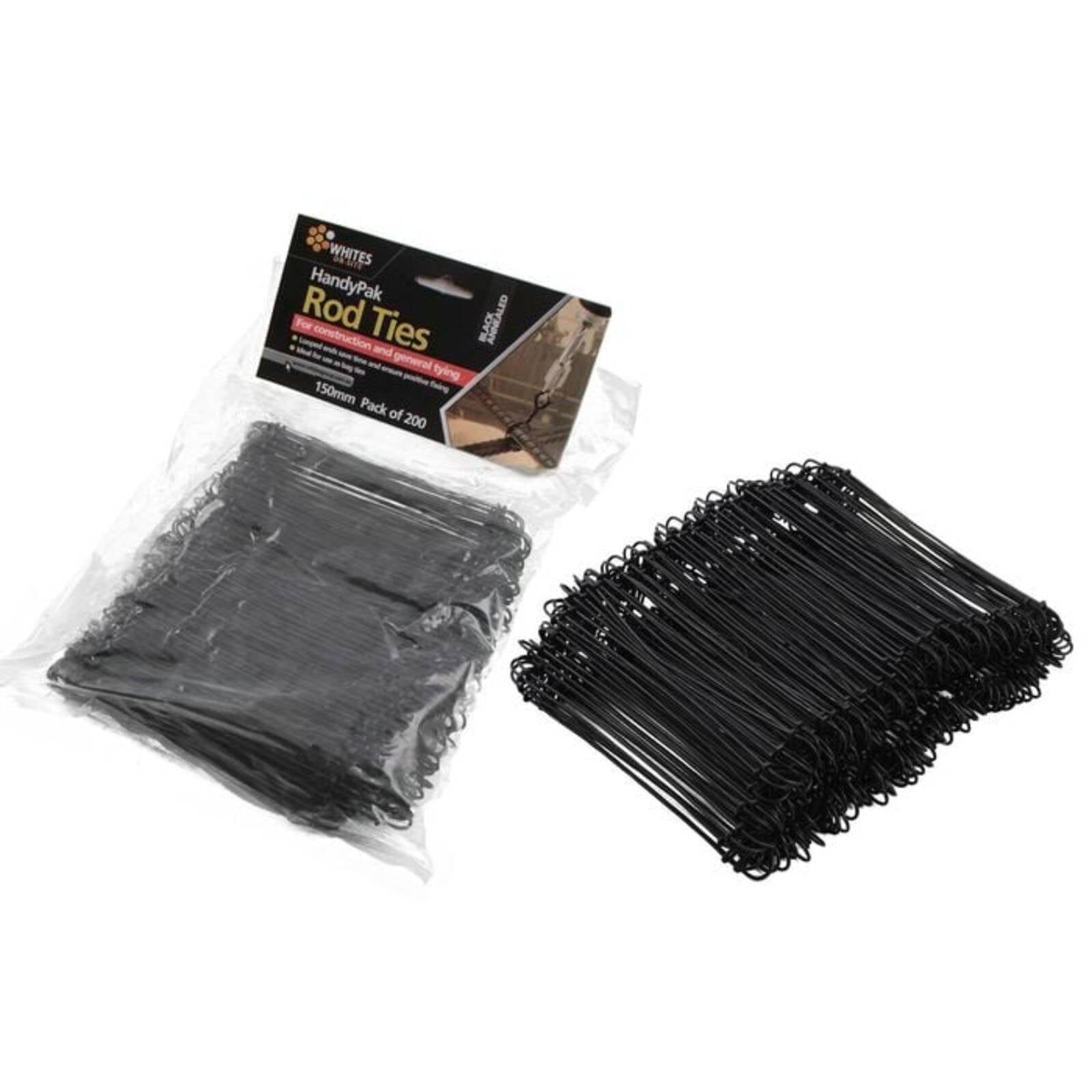 Jack 150mm Black Annealed Steel Rod Tie - 200 Pack