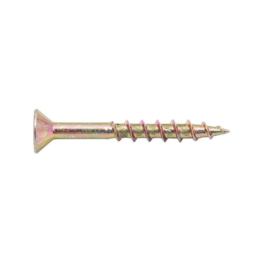 Zenith 10g x 40mm Countersunk Rib Head Chipboard Screws - 50 Pack - Gold - Superior Grip - SuperSaverAU - view 1