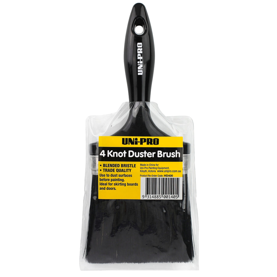 Uni-Pro 100mm Four Knot Duster Brush, Blended Bristle, Plastic Handle