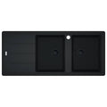 Franke Basis double bowl topmount sink - left hand drainer - Matte Black Fragranite - BFG621MBLHD-B