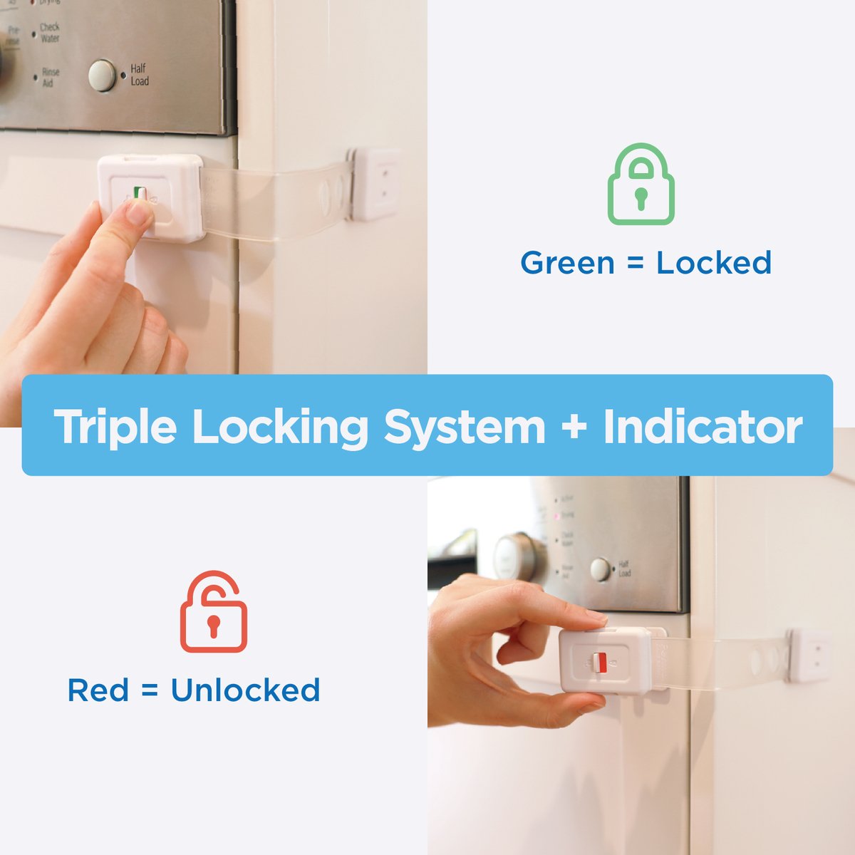 Perma Child Safety Ultimate Multi Latch 4 Pack - 15cm to 19cm - Secure Cabinets - SuperSaverAU - view 4