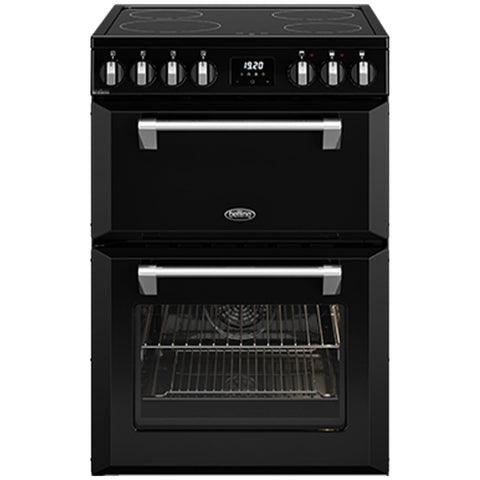 Belling 60cm Mini Richmond Induction Freestanding Oven - Double Oven, Four Zones, Black - BMR60DOINDB