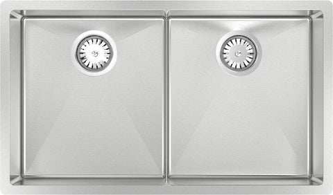 Abey Piazza double bowl sink - 1mm stainless steel - top, under or flush mount - CR340D