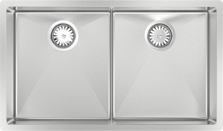Abey Piazza double bowl sink - 1mm stainless steel - top, under or flush mount - CR340D
