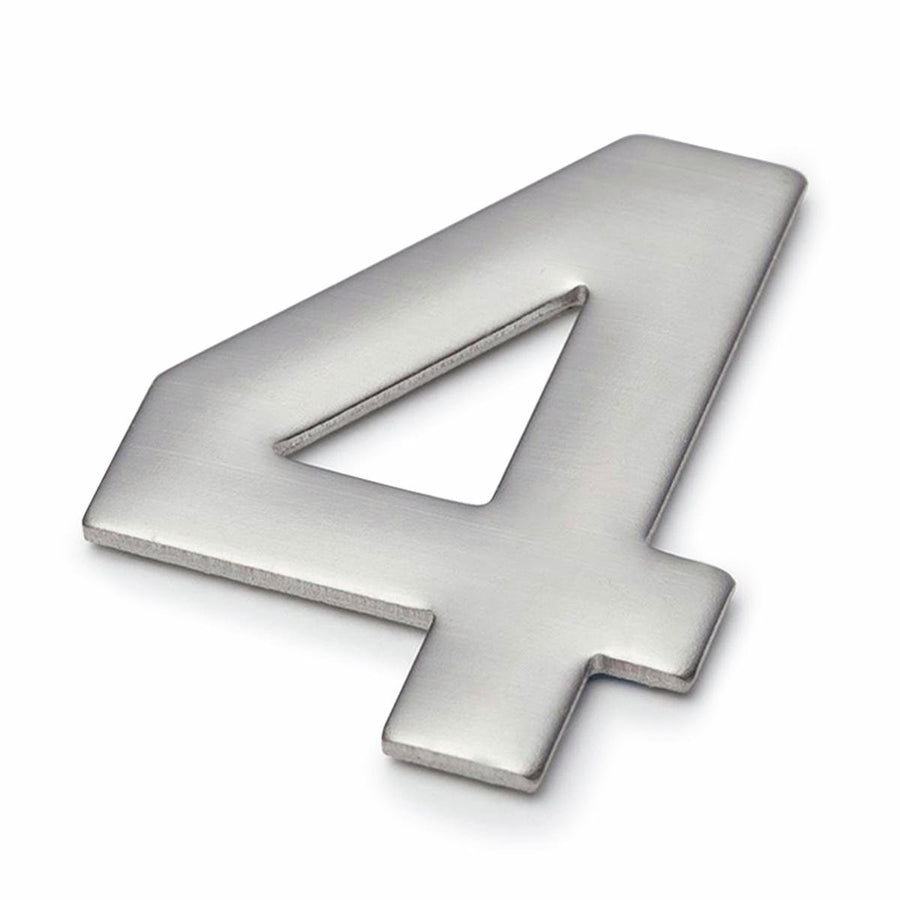 Sandleford 50mm Mode Stainless Steel House Number 4 - Silver - Self Adhesive - SuperSaverAU - view 1
