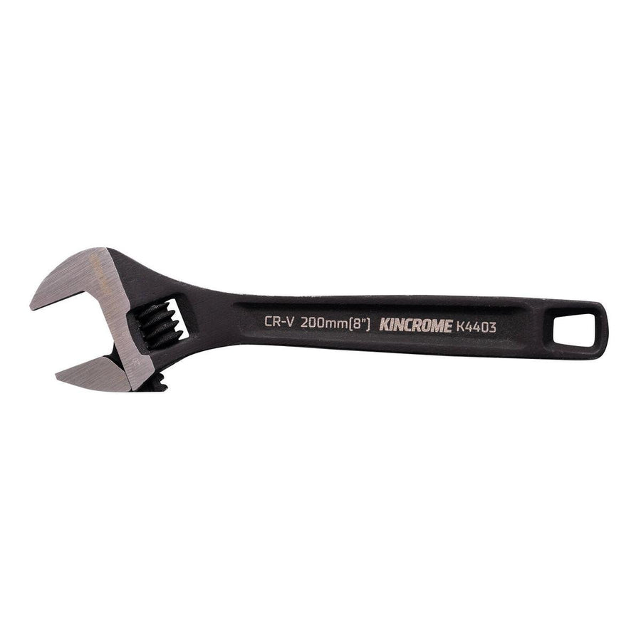 Kincrome Adjustable Wrench 200mm 8 - Chrome Vanadium Steel - 24mm Jaw Opening - Corrosion-Resistant Black Finish - SuperSaverAU - view 1