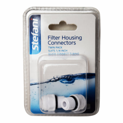 Stefani 1/4in Quick Connect Water Filtration Housing Connectors Twin Pack