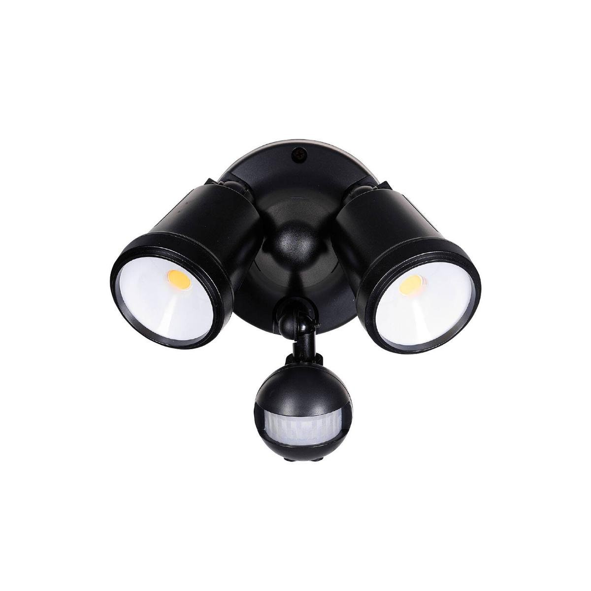 Brilliant Black Raptor III LED Twin Security Light 20W 1800 Lumens - Motion Sensor - Outdoor Use - SuperSaverAU - view 1