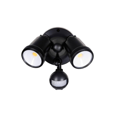 Brilliant Black Raptor III LED Twin Security Light 20W 1800 Lumens - Motion Sensor - Outdoor Use - SuperSaverAU - view 1