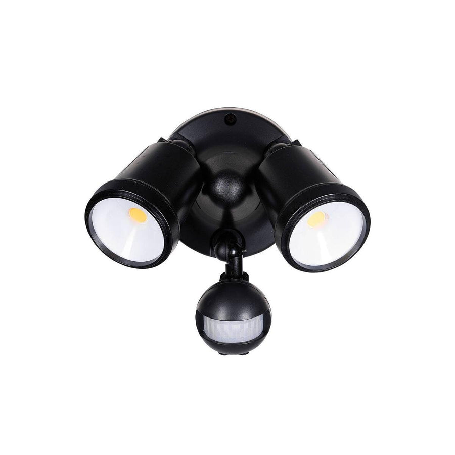 Brilliant Black Raptor III LED Twin Security Light 20W 1800 Lumens - Motion Sensor - Outdoor Use - SuperSaverAU - view 1