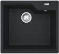 Franke Urban Fragranite 560mm single bowl topmount sink - onyx black, hidden overflow - UBG610-56ONB