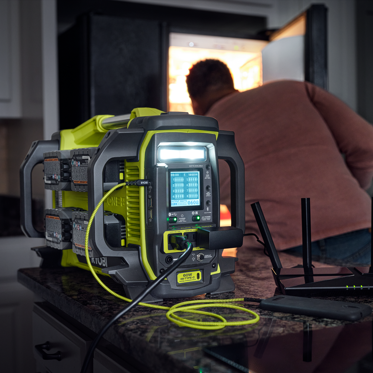 Ryobi 18V ONE+ Powerstation 1800W - Portable Power Source - 300mm x 340mm x 480mm - SuperSaverAU - view 5