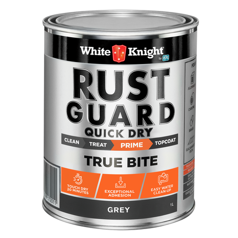 White Knight Rust Guard Primer Paint 1L Grey Water Based Quick Dry - SuperSaverAU - view 1