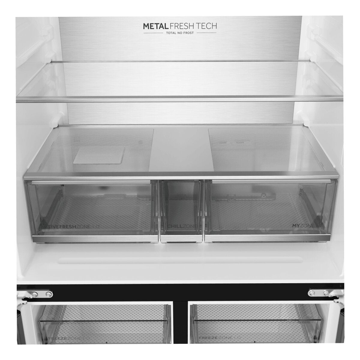 Haier 682L Quad Door Fridge Freezer - Satina - 5 Star Energy Rating - Wi-Fi - HRF690YS
