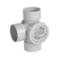 Rain Harvesting 50mm 3-Way Water Diverter, Grey PVC