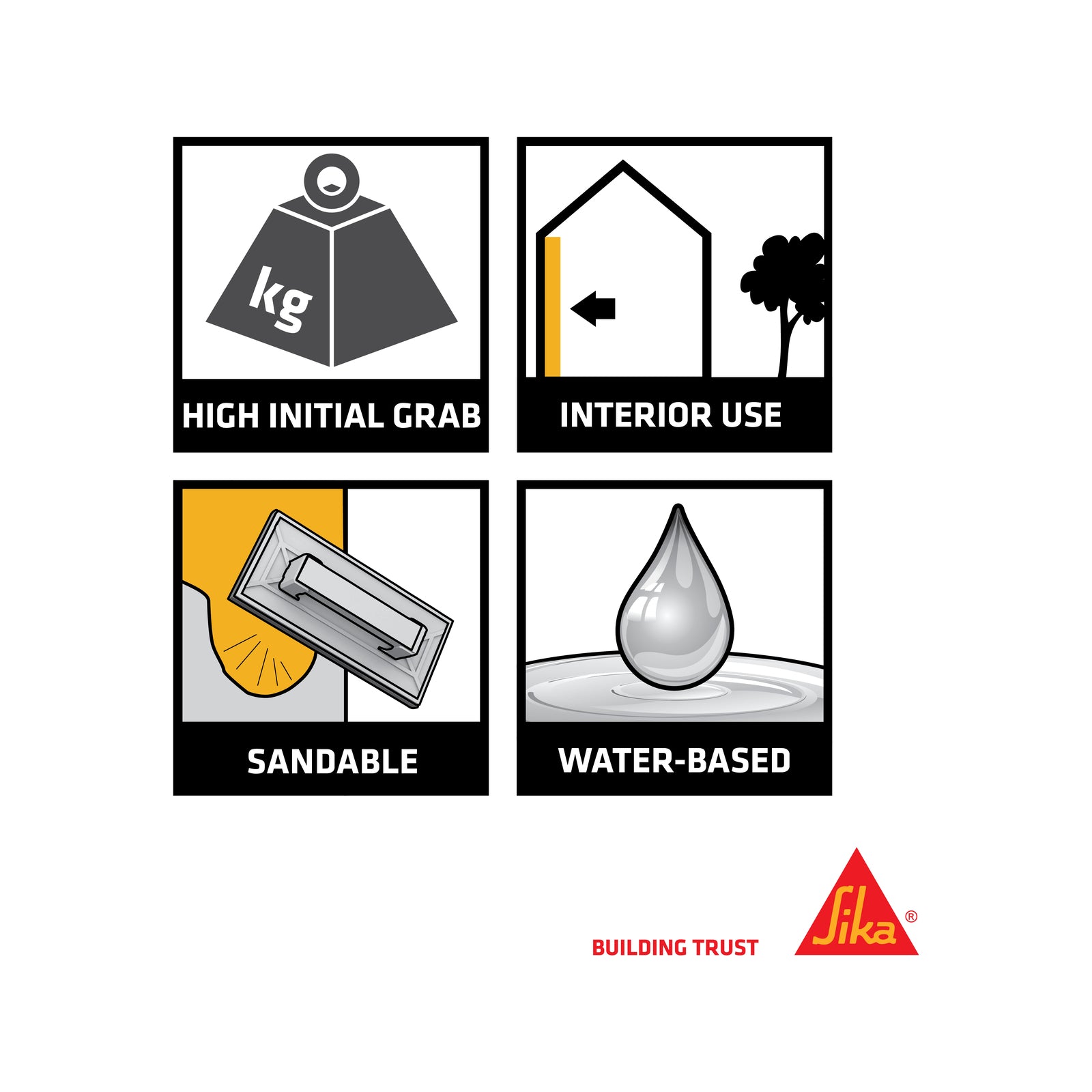 Sika Filler-105 Coarse Surface Filler 250ml Light Grey Ready to Use Paintable Sandable
