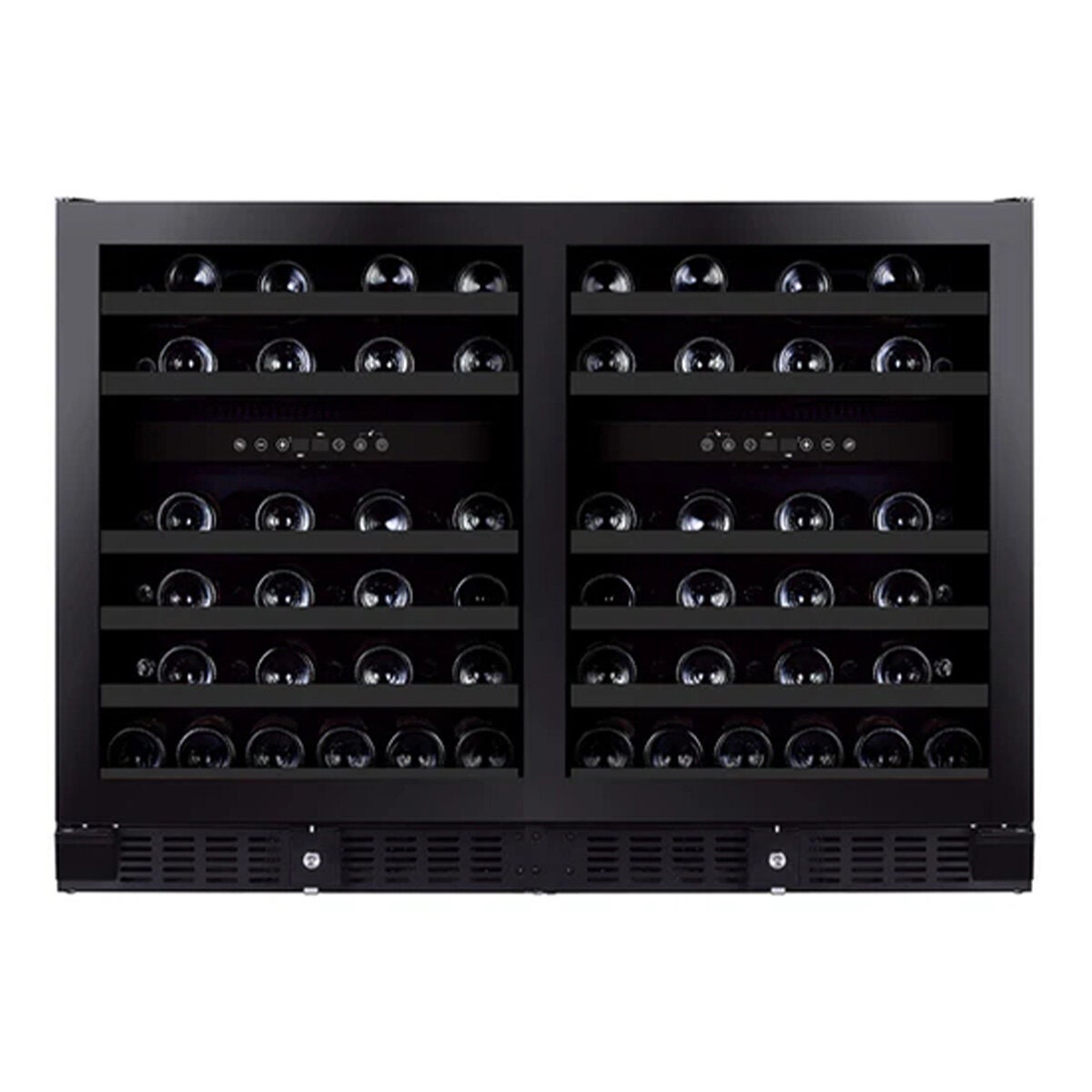 Grand Cru 92 Bottle Multi Zone Wine Fridge - Black Rimless Glass Door - Underbench Option - GCWF92MZBLK