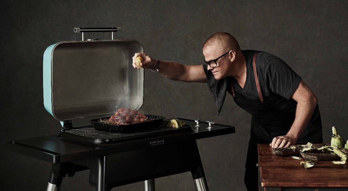Everdure by Heston Blumenthal Force 2 Burner LPG BBQ - Instant Searing, Extra High Hood - HBG2M
