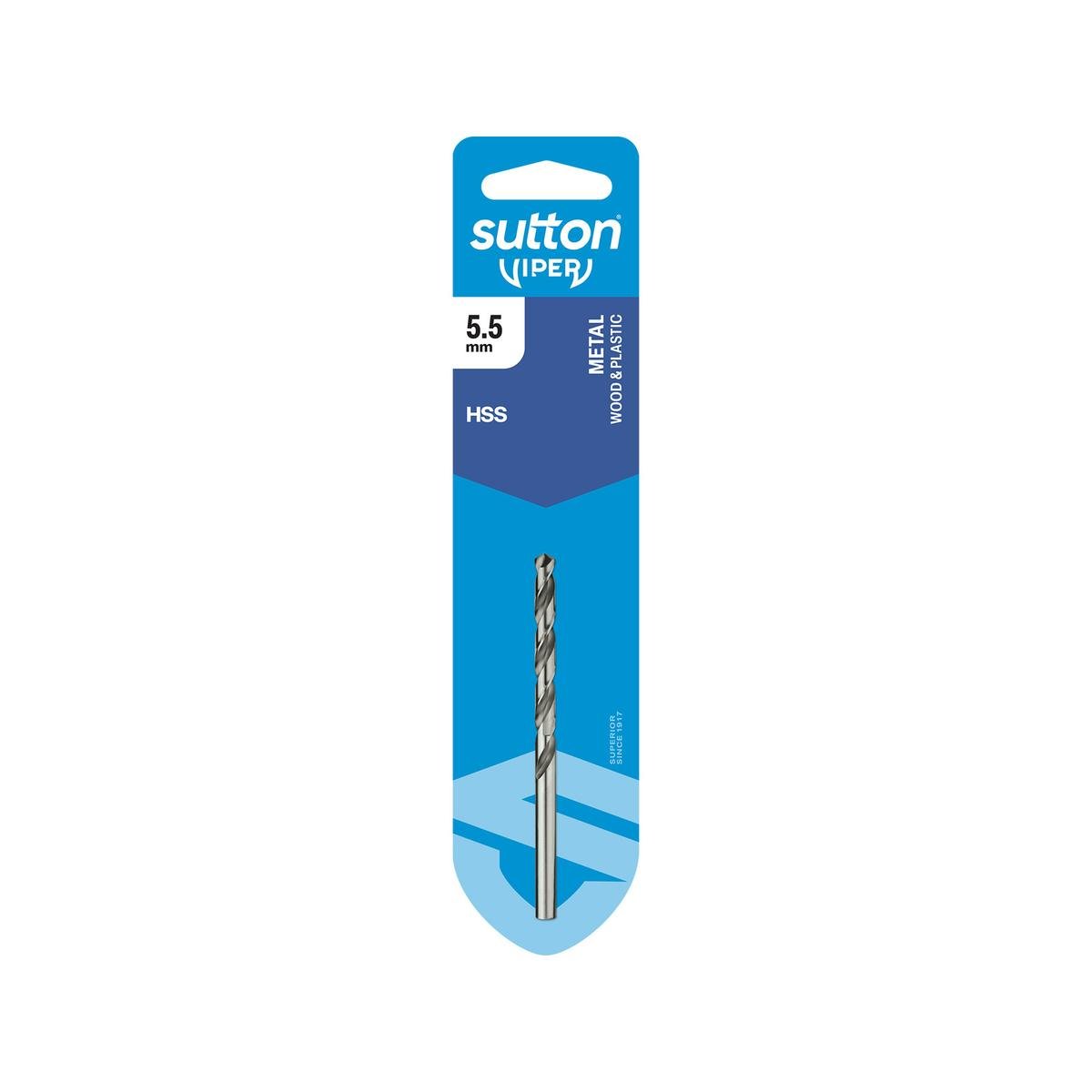 Sutton Tools 5.5mm Viper Jobber Drill Bit - High Speed Steel - Durable