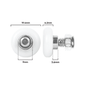 Rolltrak 19mm Acetal Convex Roller with Threaded Stud - White - Single - SuperSaverAU - view 2