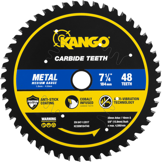 Kango 184mm 48T Metal Circular Saw Blade - Durable Cobalt Carbide - Precision Cuts