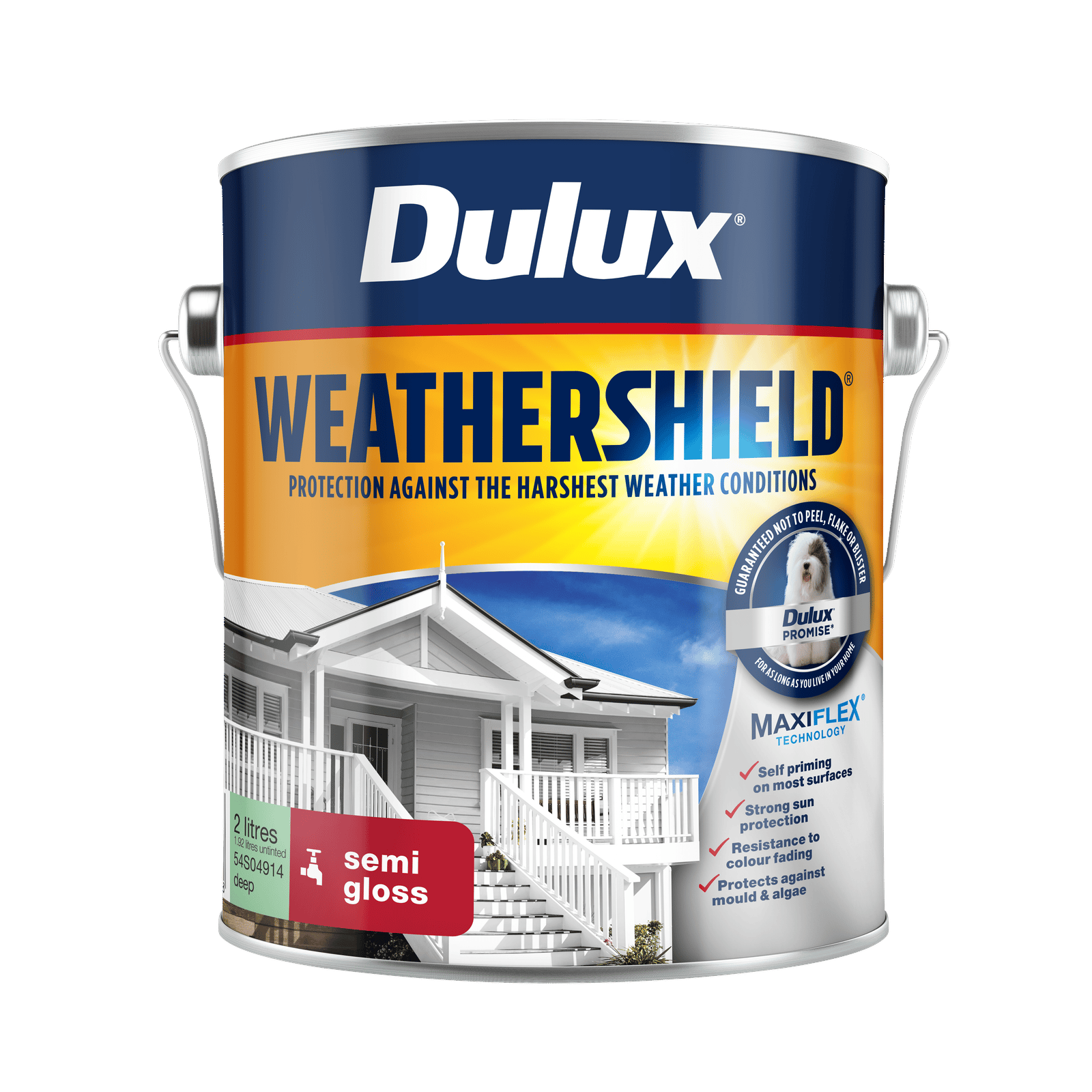 Dulux Weathershield 2L Deep Base Semi Gloss Exterior Paint