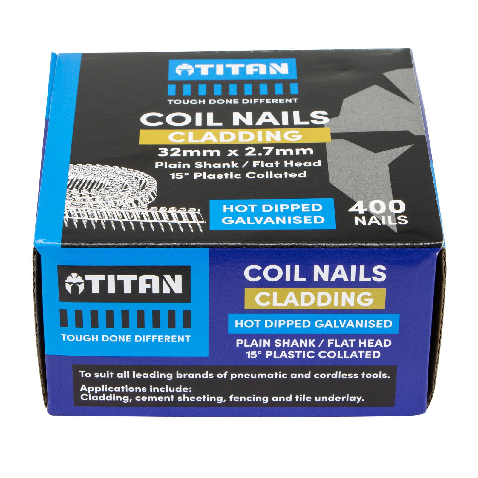 Titan 32 x 2.7mm Hot Dipped Galvanised Collated Coil Nail - 400 Pack