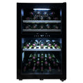 LeCavist 118L Dual Zone 56 Bottle Wine Fridge - Black, Frost Free, Double Glazed Door - LKS56VN2Z