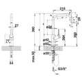 Blanco High Arch Pull Out Spray Mixer Tap - Chrome - 190° Swivel - 5 Star WELS - JURENAS