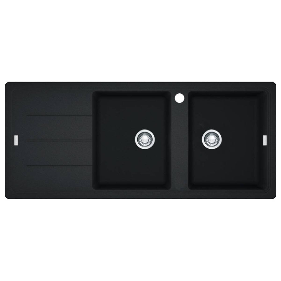 Franke Basis double bowl topmount sink - left hand drainer - Onyx Fragranite - BFG621ONLHD-B