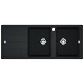 Franke Basis double bowl topmount sink - left hand drainer, Rollamat - Onyx - BFG621ONLHD