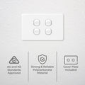 Deta Quad Switch - 4 Gang - Polycarbonate - Flush Clip-On Cover - SuperSaverAU - view 2