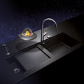 Abey Schock Preparation Station Double Bowl Topmount Sink - Black Cristadur - 1140mm Wide - PD150B