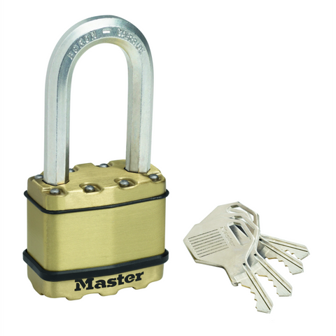 Master Lock 50mm Excell Long Shackle Padlock - Laminated Steel, 51mm Clearance