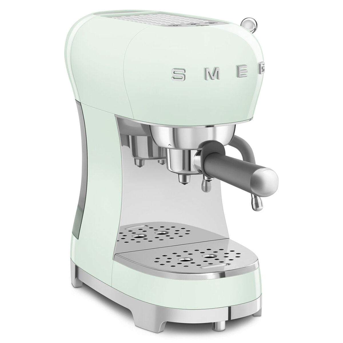 Smeg 50s Style Espresso Coffee Machine - 15 Bar, ThermoBlock, Steam Wand, Pastel Green - ECF02PGAU
