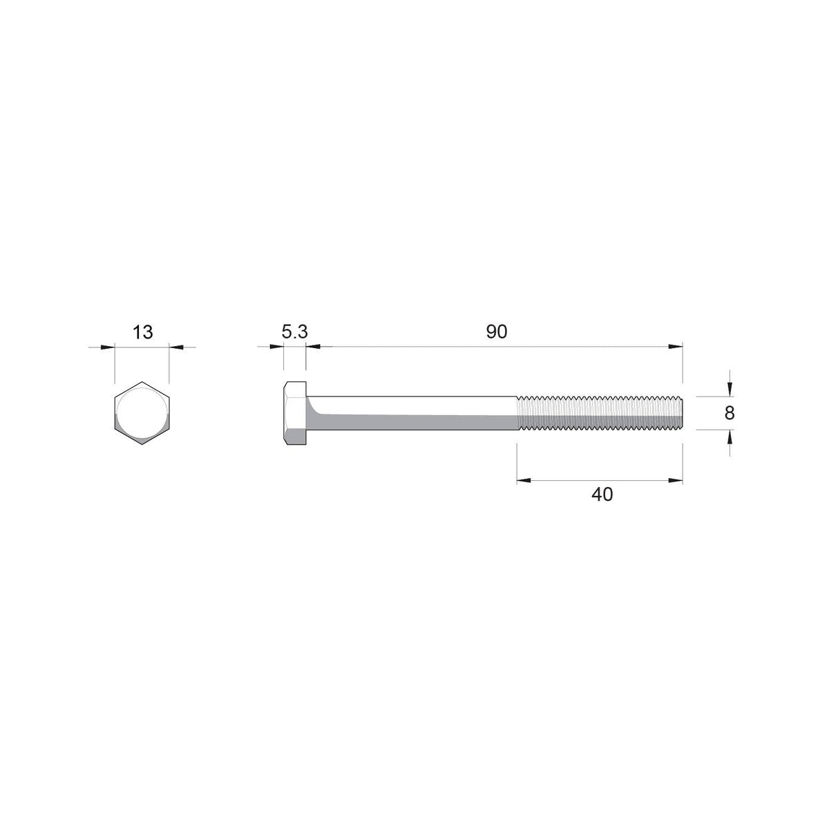 Zenith Hot Dip Galvanised Hex Head Bolts and Nuts M8 x 90mm 25 Pack - SuperSaverAU - view 4