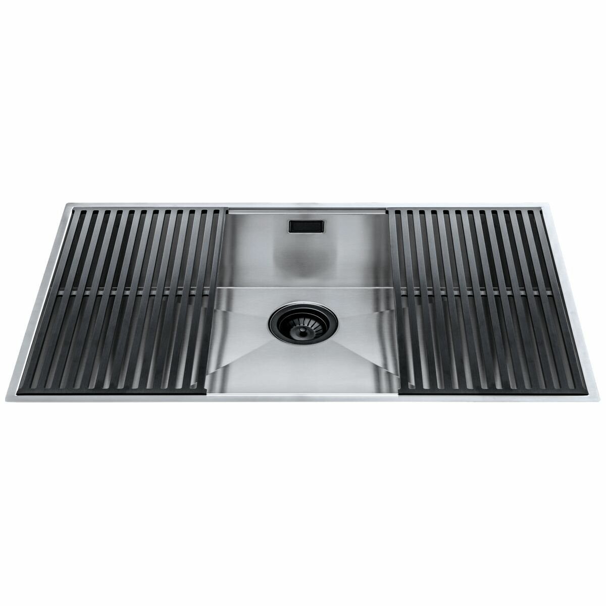 Barazza Flexi stainless steel single bowl sink - top, under or flush mount, 2 sink grids - 1QA841INK