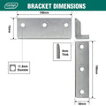 Carinya Galvanised Reinforcing Angle Bracket 190 x 75 x 50mm Strength - SuperSaverAU - view 4