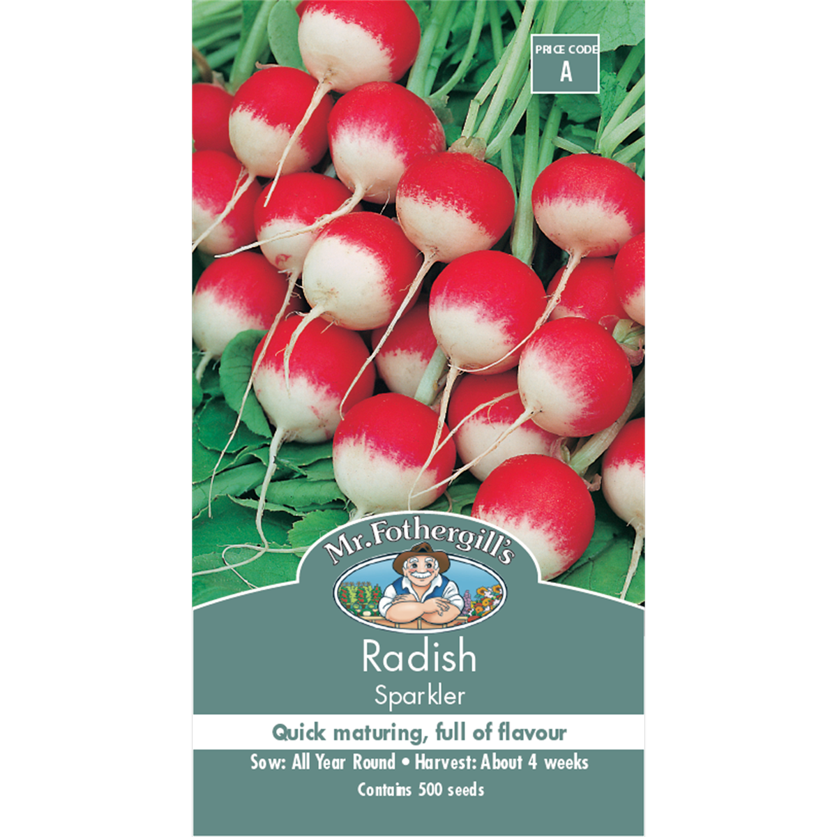 Mr Fothergill Sparkler Radish Seeds - 75mm - Red White - Quick Maturing - SuperSaverAU - view 1