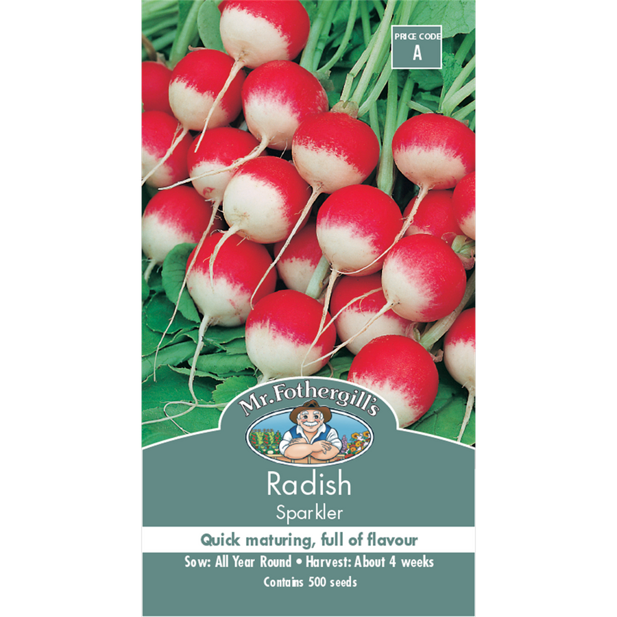 Mr Fothergill Sparkler Radish Seeds - 75mm - Red White - Quick Maturing - SuperSaverAU - view 1